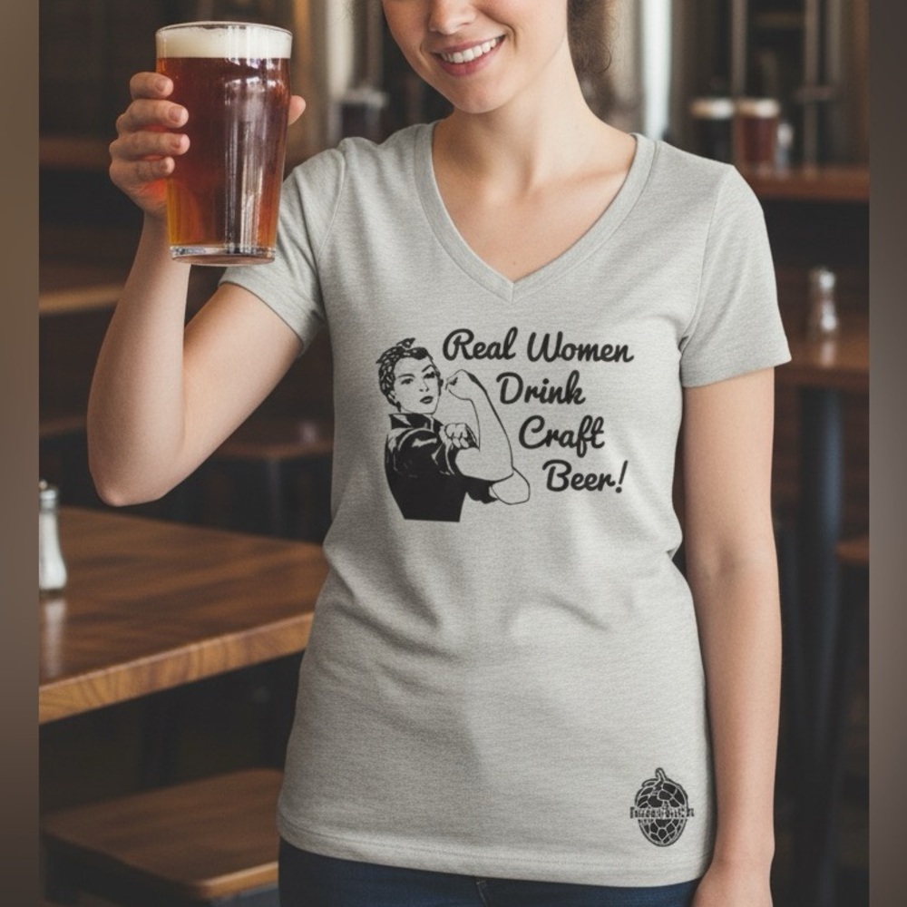 Real Women Drink Craft Beer hopcloth Graphic Tee